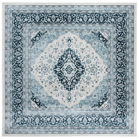 Safavieh 4 x 4 ft. Isabella Contemporary Square Power Loomed Rug Cream & Dark Blue ISA919A-4SQ